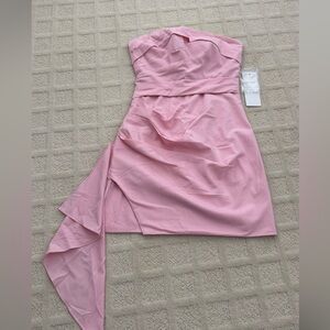 Amazon Strapless Pink Ruffle Cocktail Dress